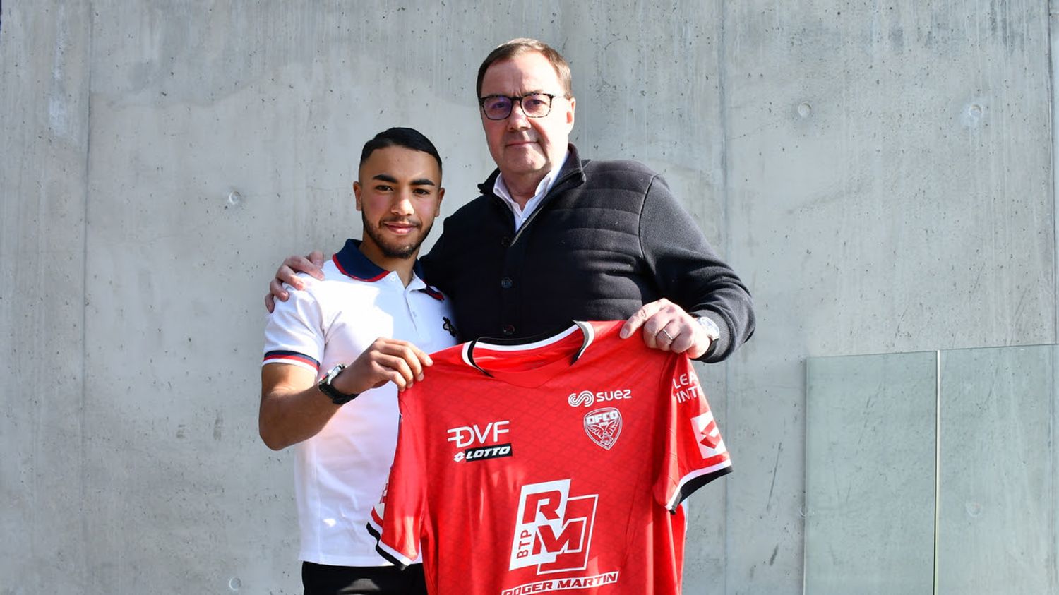 Yanis Chahid avec Olivier Delcourt, Président du DFCO